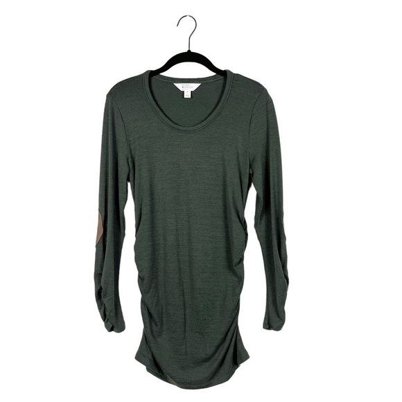 Stitch Fix Market Spruce Maternity Elbow Patch Top Long Sleeve Dark Green XS - Picture 1 of 6